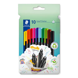 Staedtler 334 C10 stylo fin Superfine Noir, Bleu, Marron, Vert, Bleu clair, Vert clair, Orange, Rose, Rouge, Jaune 10 pièce(s)