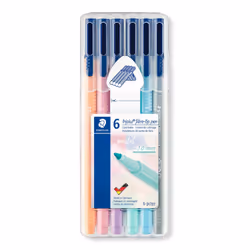 Staedtler 323 SB6 PA stylo-feutre Cyan, Gris clair, Menthe, Pêche, Rose, Violet 6 pièce(s)