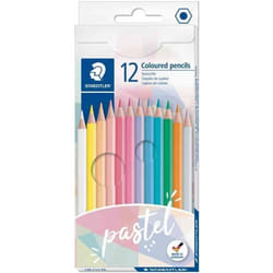Crayons de couleur pastel - STAEDTLER - Étui de 12 - Mine tendre - 29 mm - Couleurs pigmentées