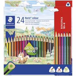 enquête Crayons de couleur Noris Pour peindre et colorer les enfants, les élèves et les adultes Etui en carton promotionnel a ...