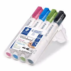 Staedtler Lumocolor 351, 4 pièce(s), Noir, Bleu clair, Vert clair, Rose, Pointe ogive, Blanc, Polypropylène (PP), Rond