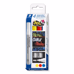 Staedtler Lumocolor, Bleu, Rouge, Blanc, Jaune, Cosse, Inodore, 4 pièce(s)