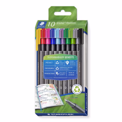 Staedtler 334 RC10, Couleurs assorties, Fin, Multicolore, Polypropylène (PP), Plastique recyclé, Triangle, Encre à base d'eau