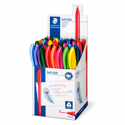 Staedtler ball 4320 M, Clip, Stylo à bille rétractable avec clip, Couleurs assorties, 50 pièce(s)