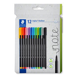Staedtler 334 C12 stylo fin Superfine Noir, Bleu, Vert, Gris, Bleu clair, Vert clair, Orange, Rose, Rouge, Violet, Jaune 12 pièce(s)