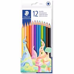 Crayon de couleur - STAEDTLER - 12 couleurs assorties - Sans bois - Forme hexagonale - Facile à affûter