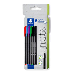 Staedtler 334 C6 stylo fin Noir, Bleu, Vert, Rouge, Violet 5 pièce(s)