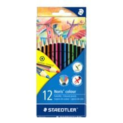 Staedtler Noris colour 185 Noir, Bleu, Marron, Vert, Bleu clair, Vert clair, Magenta, Orange, Pêche, Rouge, Violet, Jaune 12 pièce(s)