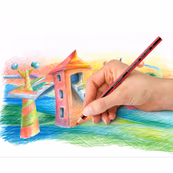 Staedtler Noris colour 185 Noir, Bleu, Marron, Vert, Bleu clair, Vert clair, Magenta, Orange, Pêche, Rouge, Violet, Jaune 12 pièce(s) - Vue supplémentaire 4