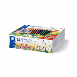 Staedtler Noris colour 185 Noir, Bleu, Marron, Vert, Bleu clair, Vert clair, Magenta, Mauve, Orange, Pêche, Rouge, Jaune 144 pièce(s)