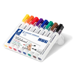 Staedtler Lumocolor 351 WP8 marqueur indélébile Pointe ogive Noir, Bleu, Marron, Vert, Orange, Rouge, Violet, Jaune 8 pièce(s)