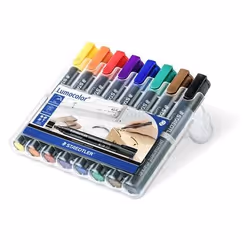 Staedtler Lumocolor, Noir, Bleu, Marron, Vert, Orange, Rouge, Violet, Jaune, Polypropylène (PP), 2 mm, 5 mm, Allemagne