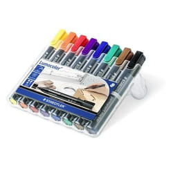 Staedtler Lumocolor marqueur indélébile Noir, Bleu, Marron, Vert, Orange, Rouge, Violet, Jaune