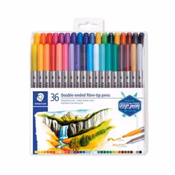 Staedtler 3200, Fin/extra-large, 36 couleurs, Multicolore, Marqueur et feutres à pointe pinceau, 3 mm, 0,8 mm