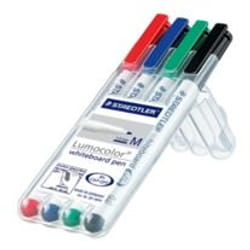 Staedtler Lumocolor 301-WP4 marqueur 4 pièce(s) Noir, Bleu, Vert, Rouge