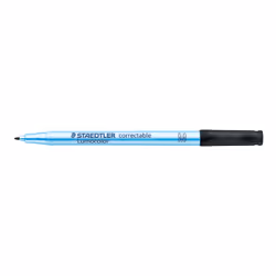 Staedtler Lumocolor Correctable, 1 pièce(s), Noir, Pointe fine, Argent, 1 mm, Moyen