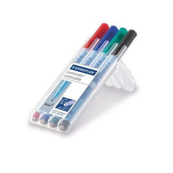 Staedtler Lumocolor correctable 305 marqueur 4 pièce(s) Vert, Noir, Bleu, Rouge
