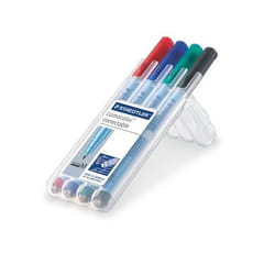 Staedtler Lumocolor correctable 305 marqueur 4 pièce(s) Noir, Bleu, Vert, Rouge