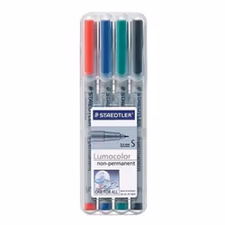 Staedtler 311 WP4, 4 pièce(s), Noir, Bleu, Vert, Rouge, Gris, Polypropylène (PP), 0,4 mm