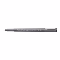 Staedtler Pigment Liner 308, Noir, Fin, Noir, Gris, Rond, Encre à pigments, 0,6 mm