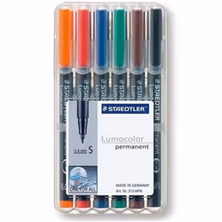 Staedtler 313 WP6, Noir, Bleu, Marron, Vert, Orange, Rouge, Noir, Polypropylène (PP), 0,4 mm, 6 pièce(s)