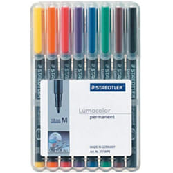 Staedtler 317 WP8 marqueur indélébile Noir, Bleu, Marron, Vert, Orange, Rouge, Violet, Jaune 8 pièce(s)