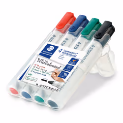 Staedtler Lumocolor 351 B WP4, Noir, Bleu, Vert, Rouge, Pointe ogive, Multicolore, Polypropylène (PP), 2 mm, 5 mm