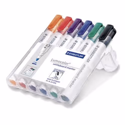 Staedtler Lumocolor whiteboard marker 351, 6 pièce(s), Noir, Bleu, Vert, Orange, Rouge, Violet, Pointe ogive, Couleurs assort ...