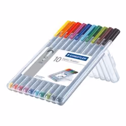 Staedtler triplus fineliner 334, Multicolore, Gris, Polypropylène (PP), 0,3 mm, 10 pièce(s)