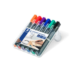 Staedtler Lumocolor permanent marker 352 marqueur indélébile Pointe ogive Noir, Bleu, Vert, Orange, Rouge, Violet 6 pièce(s)