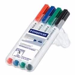 Staedtler Lumocolor whiteboard compact 341, 4 pièce(s), Noir, Bleu, Vert, Rouge, Multicolore, Rond, 1 mm, 2 mm