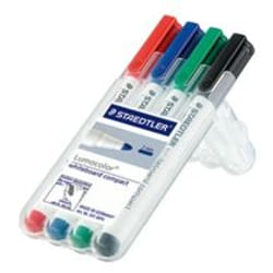 Staedtler Lumocolor whiteboard compact 341 marqueur 4 pièce(s) Noir, Bleu, Vert, Rouge