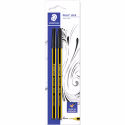 Staedtler Noris stick 434, Stylo à bille, Noir, 2 pièce(s), Moyen