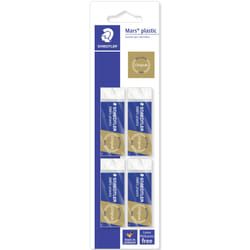Staedtler Mars 526 50 gomme à effacer Plastique Bleu, Blanc 4 pièce(s)