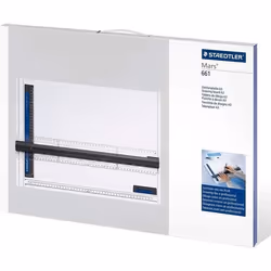 Staedtler Planche à dessin A3 en plastique anti-choc Indéformable et lavable Avec règle parallèle et fixe-support