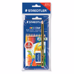 Staedtler Noris Club 144 Set, Noir, Bleu, Bordeaux, Marron, Vert, Bleu clair, Vert clair, Orange, Pêche, Rouge, Violet, Jaune ...