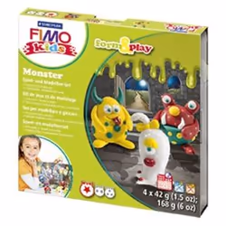 Staedtler FIMO kids 8034, Pâte à modeler, Vert, Rouge, Blanc, Jaune, Enfant, 4 pièce(s), 4 couleurs, 42 g