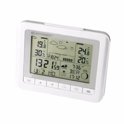 Bresser Optics TemeoTrend WF, Blanc, Hygromètre d'intérieur, Thermomètre d'intérieur, Baromètre d'extérieur, Hygromètre..., B ...