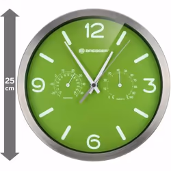 Bresser Optics MyTime Réveil à quartz Vert, Acier inoxydable