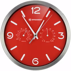 Bresser Optics MyTime, Réveil à quartz, Rouge, Acier inoxydable, Mignon, 1,5 V, 250 mm, 250 mm