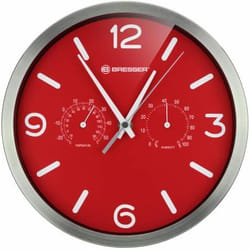 Bresser Optics MyTime Réveil à quartz Rouge, Acier inoxydable