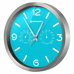 Bresser Optics 8020315SX9000 réveille-matin Réveil à quartz Bleu, Acier inoxydable