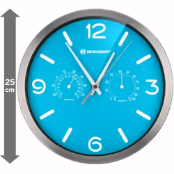 Bresser Optics 8020315SX9000 réveille-matin Réveil à quartz Bleu, Acier inoxydable