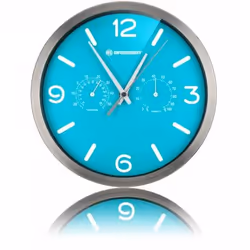 Bresser Optics 8020315SX9000 réveille-matin Réveil à quartz Bleu, Acier inoxydable