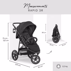 Hauck RAPID 3R Poussette classique 1 siège(s) Noir