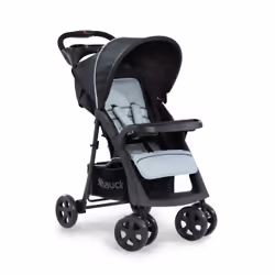 Hauck SHOPPER NEO II, Ciel de lit, Poussette classique, unisexe, Roues pleines, Pliable, Noir, Argent