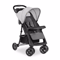 Hauck SHOPPER NEO II, Ciel de lit, Poussette classique, unisexe, Roues pleines, Pliable, Noir, Gris