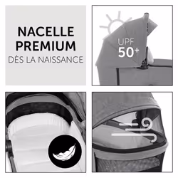Hauck Vision X Set Landau avec système de voyage 1 siège(s) Gris