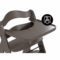 Hauck Alpha Wooden Tray Plateau de chaise haute Charbon de bois