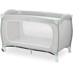 Hauck 60088 lit pliant pour bébé Gris, Couleur menthe